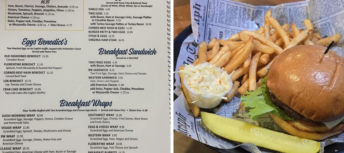 9W Diner Menu